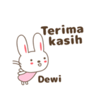 Cute rabbit stickers name, Dewi / デヴィ（個別スタンプ：3）