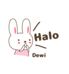 Cute rabbit stickers name, Dewi / デヴィ（個別スタンプ：5）