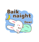Cute rabbit stickers name, Dewi / デヴィ（個別スタンプ：8）