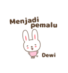 Cute rabbit stickers name, Dewi / デヴィ（個別スタンプ：11）