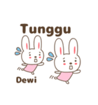Cute rabbit stickers name, Dewi / デヴィ（個別スタンプ：12）