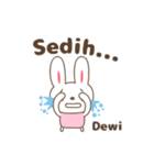 Cute rabbit stickers name, Dewi / デヴィ（個別スタンプ：15）