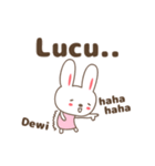 Cute rabbit stickers name, Dewi / デヴィ（個別スタンプ：18）