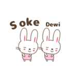 Cute rabbit stickers name, Dewi / デヴィ（個別スタンプ：21）