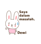 Cute rabbit stickers name, Dewi / デヴィ（個別スタンプ：25）