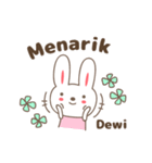 Cute rabbit stickers name, Dewi / デヴィ（個別スタンプ：28）