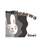 Cute rabbit stickers name, Dewi / デヴィ（個別スタンプ：29）