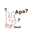 Cute rabbit stickers name, Dewi / デヴィ（個別スタンプ：32）