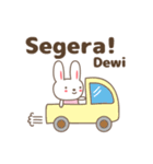 Cute rabbit stickers name, Dewi / デヴィ（個別スタンプ：33）