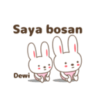 Cute rabbit stickers name, Dewi / デヴィ（個別スタンプ：38）
