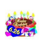 6月の誕生日ケーキスタンプ【全日分】ver.1（個別スタンプ：26）