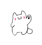 a white cat with smile（個別スタンプ：2）