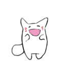 a white cat with smile（個別スタンプ：5）