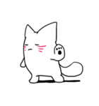 a white cat with smile（個別スタンプ：14）