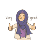 Muslim hijab kawaii girl Eng（個別スタンプ：4）