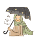 Muslim hijab kawaii girl Eng（個別スタンプ：9）