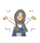 Muslim hijab kawaii girl Eng（個別スタンプ：12）