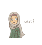 Muslim hijab kawaii girl Eng（個別スタンプ：17）