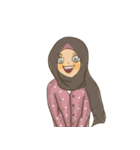 Muslim hijab kawaii girl Eng（個別スタンプ：18）