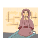 Muslim hijab kawaii girl Eng（個別スタンプ：21）