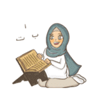 Muslim hijab kawaii girl Eng（個別スタンプ：22）