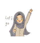 Muslim hijab kawaii girl Eng（個別スタンプ：23）