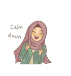 Muslim hijab kawaii girl Eng（個別スタンプ：33）