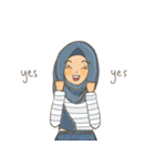 Muslim hijab kawaii girl Eng（個別スタンプ：37）