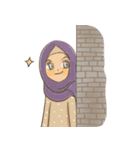 Muslim hijab kawaii girl Eng（個別スタンプ：39）