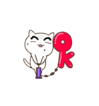 My-N Cat thick eyebrows: Animated ver 1（個別スタンプ：3）