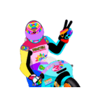 Moto Race Rainbow-colored Riders 31 @04（個別スタンプ：32）