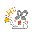 Funny life with rabbit and chicken（個別スタンプ：1）