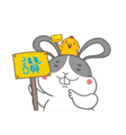 Funny life with rabbit and chicken（個別スタンプ：21）