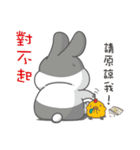 Funny life with rabbit and chicken（個別スタンプ：40）