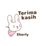 Cute rabbit stickers name, Sherly（個別スタンプ：3）