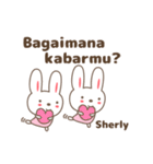 Cute rabbit stickers name, Sherly（個別スタンプ：6）