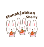 Cute rabbit stickers name, Sherly（個別スタンプ：9）