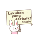Cute rabbit stickers name, Sherly（個別スタンプ：14）