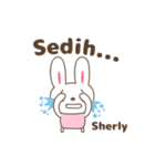 Cute rabbit stickers name, Sherly（個別スタンプ：15）