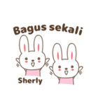Cute rabbit stickers name, Sherly（個別スタンプ：17）