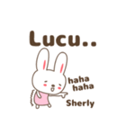 Cute rabbit stickers name, Sherly（個別スタンプ：18）