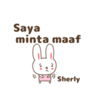 Cute rabbit stickers name, Sherly（個別スタンプ：19）