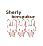 Cute rabbit stickers name, Sherly（個別スタンプ：21）