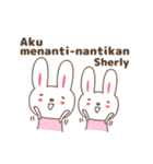 Cute rabbit stickers name, Sherly（個別スタンプ：22）
