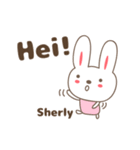 Cute rabbit stickers name, Sherly（個別スタンプ：24）