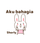 Cute rabbit stickers name, Sherly（個別スタンプ：26）