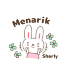 Cute rabbit stickers name, Sherly（個別スタンプ：28）