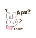 Cute rabbit stickers name, Sherly（個別スタンプ：32）