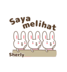 Cute rabbit stickers name, Sherly（個別スタンプ：36）