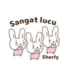 Cute rabbit stickers name, Sherly（個別スタンプ：37）